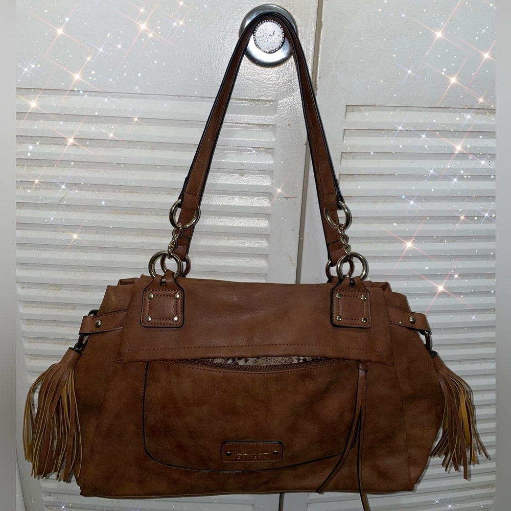 Nicole Miller New York Brown Leather Bag